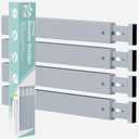 Ruichang Bamboo Kitchen Drawer Divider 4 Pack,17-22" Adjustable Utensil Drawer Organizer for Dresser Bathroom Bedroom,Grey