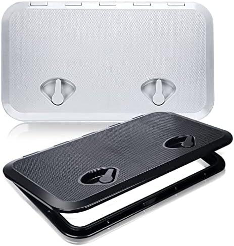 smartmarine 24"x14" Marine Boat Deck Hatch,Boat Access Hatch & Lid, Black/White