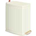 Small Bathroom Can with Air Freshener Soft Close Lid, 6 Liter/ 1.6 Gallon Stainless Steel Garbage Can with Removable Inner, Step Pedal, Slim Wastebasket for Bedroom, Toilet (Ivory White)