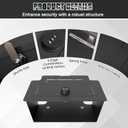 Center Console Vault for 2023 2024 2025 Chevy Silverado 1500/ GMC Sierra 1500 2500 3500 HD, Hidden Console Safe with Digital Lock, Durable Carbon Steel Console Safe Organizer Lock Box