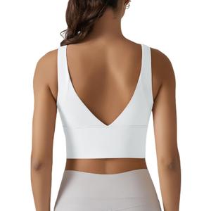 OMEWEE Women's Sports Bra,high Waist Yoga Bras for Women,V-Back Sports Bra with Padding,Suitable high Intensity Sports Bra (S)