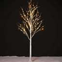 Twinkle Star Lighted Birch Tree 6 Feet 96 LED for Home Wedding Festival Party Christmas Decoration (Floral)