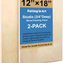 Falling in Art 2 Pack 12x18 Unfinished Birch Wood Panels Kit for Painting