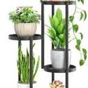 LASZOLA Black 3 Tier Plant Stand Indoor Heavy Duty Metal Planter Flower Holder Rack, Multi Modern Narrow Organizer, Floor Vertical Tower, Spiral Sturdy Decorate for House Bathroom Office Living Room (3 Tier without Grow Lights)