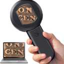 Leipan 100X Magnifying Glass for Reading, Digital Microscope with 2inch Screen, Coin Magnifier with White/Purple Lights, Compatible with Windows/Mac, Include 32GB Card (HM020)