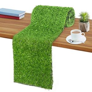 Grass Table Runner 12 x 108 Inch Green Fake Faux Grass Table Decoration for Wedding Birthday Party Baby Shower Banquet Spring Summer Holiday Artificial Tabletop Decor