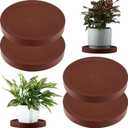 4 Packs Plant Caddy with Hidden Wheels 10 Inch Rolling Plant Stand Heavy Duty Plant Dolly with Casters Indoor and Outdoor Plants Plant Roller Base Large Plant Cart Pot Saucers with Wheels, Brown