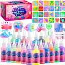 Magic Water Elf Toy Kit, 20 Bottles 24 Molds 70ML Aqua Fairy Water Gel Kit with Sparkling Magic Gel Glow in the Dark, Crate Your Own Magic Water Pets Aqua Fairy Craft Kits for Kids