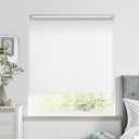 HOMEBOX 100% Blackout Roller Shade,Striped Jacquard Window Blinds with Thermal Insulated,Textured Fabric Roller Blinds,Roll Up Shades for Indoor Home,Easy to Install,Black26"" W x72 H, White