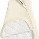 1.0 Tog 2.5 Tog Baby Sleep Sack, 100% Cotton Baby Sleeping Bag 3-24M, 2-Way Zipper Baby Wearable Blanket (Light Yellow)