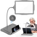 Magnifying Glass with Light and Stand 50 Ultra-Bright LEDs Grey | Large Magnifying Lamp with Light Magnifying Glass on Stand Hand-Free with 360 Flexible Gooseneck for Close Work Reading