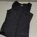 QINSEN Women's Double Layer Tank Tops Square Neck Sleeveless Basic Tight T Shirts (Black, XS)