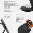 3 in 1 Charging Station for Apple Devices,Mag-Safe Charger Stand Fast Charging,Wireless Charger for iPhone 16/15/14/13/12 Series,& AirPods,& iWatch(USB-C Charger Included)