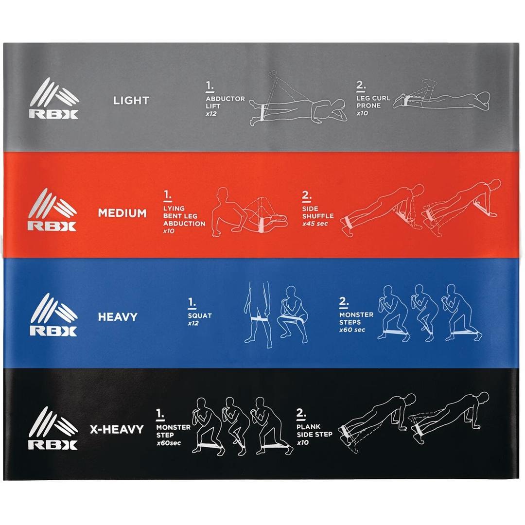 RBX Looped Resistance Bands - 4-Pack