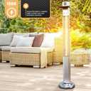 SereneLife Infrared Patio Heater, Electric Patio Heater with Remote Control, 1500 W, Indoor/Outdoor Heaters for Patio, Restaurant, Backyard, Garage, Decks (Silver)