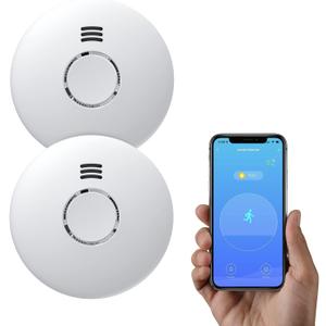 Ecoey WiFi Smoke Detector, WiFi Smoke Alarm with Photoelectric Technology and LED, Smoke Alarm with Test&Silence Function and Low Battery Warning for Home (Not 5G), TUYA APP, FJ158D-H04, 2 Packs Ecoey WiFi Smoke Detector, WiFi Smoke Alarm with Photoelectric Technology and LED, Smoke Alarm with Test&Silence Function and Low Battery Warning for Home (Not 5G), TUYA APP, FJ158D-H04, 2 Packs