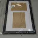 5x7 Double Picture Frame Collage 2 Openings Wooden, Multi Photo Collage Frame 9x14 Gallery Wall Decor, Black Frame with White Mat, Wood
