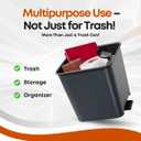 Car Trash Can Waterproof Vehicle Garbage Bin, Leakproof Anti Slip Floor Mat Clip Trash Bag Holder for Car, Truck, SUV, Van Portable Auto Trash Container with Stability Clips (Gray with Cover, Small)