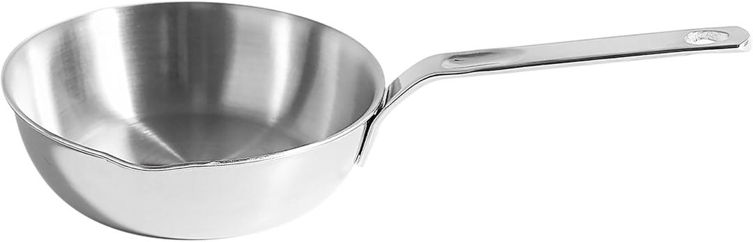 IMEEA 5.5-Inch Small Egg Pan Omelet Pan SUS304 Stainless Steel Mini Sauce Pan Frying Pan with Spout