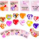 24PCS Valentines Squishies,Valentines Stress Balls for Adults,Valentine Day Cards Classroom Favors,Valentine's Bulk Fidgets Squishy Toys Party Favors Exchange Gift