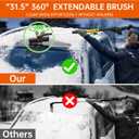 34" Extendable Ice Scraper and Snow Brush for Car Windshield, 360 Rotating (R002)
