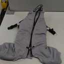 BRKURLEG Grey Dog Winter Coat, Cozy Winter Dog Jackets, Small Dogs Coat with Harness, Onesie Body Warm Puppy Jacket, Pet Reflective Windproof Cold Weather Jackets, Puppy Four-Legged Puffer Coats, M