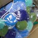 2 PCS Pre-Strung 3D Felt Happy Birthday Banner - Reusable Blue and Green Happy birthday Decorations Sign,Handmade Wool Felt Ball Garland, Pom Pom Garland, Party Decor, Photo Prop