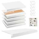 5 PCS Wire Shelf Covers PVC 22x16x3 inch for Pantry (Light Luxury White)