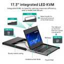 MT-VIKI KVM Rack Mount HDMI with 17.3'' LCD Monitor, 1080P@60Hz Support OSD/Hotkey, Included 8 KVM Cables+Keyboard + Touchpad, Fit 1U 19'' Rack, Mount Depth 23.6-31.8"