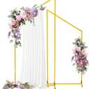 Set of 2 Gold Metal Arch Backdrop Stand (7.2FT/5.8FT) Balloon Arch Frame for Weddings Parties Birthdays Baby Showers Graduations and Holiday Ceremony Supplies Backdrop Frame and Arches for Backdrop