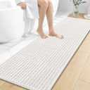 OLANLY Long Bathroom Rugs Runner 59x20, Thick Soft and Absorbent Chenille Bath Mat, Non-Slip, Machine Washable Quick Dry Bath Rugs for Tub Shower Floor, Home Decor Accessories, Ivory