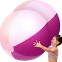 Ceenna 2 Pcs 60 Inch Giant Beach Ball Large Inflatable Pool Toy Balls Summer Swimming Toys Parties PVC Jumbo for Adults Summer Beach Pool Party Favor(Purple,Elegant)