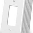 CML Jumbo Decorator Wall Plate, 6 Pack Oversized Electrical Outlet Receptacle Covers, 1-Gang White Switch Plates, Over-Size 3.5 x 5.5, Impact Resistant, ETL Listed