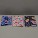 Leekalos 3 Pack Large Adult Bibs, Reusable Waterproof Washable Dining Clothing Protector with Crumb Catcher (One Size, Red-flower)