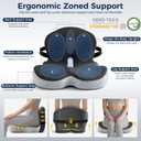 Seat Cushion, Office Chair Cushions for Tailbone Relief, Seat Cushions for Office Chair with L-Shaped Ergonomic Design & Adjustable Strap, Memory Foam Chair Cushion for Long Sitting Worker(Black Gray)