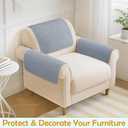 Couch Arm Covers, Waterproof Armrest Cover for Sofa, Loveseat, Armchair, Non-Slip Recliner Arm Cover, Sofa Arm Covers, Headrest Cover, Arm Chair Covers Set of 2 (Gray-Blue, 24"20")