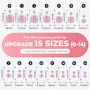 UNA GELLA French Press On Toenails - 15 Sizes Pre-Etched French Toe Nail Press Ons Soft Square Gel False Toenails Pink and White Fake Toe Nails 180Pcs for Women Big Toes Nail Extensions Pedicure