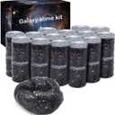 24 Pack Galaxy Star Slime,Party Favor for Kids Girls & Boys,Non Sticky, Stress & Anxiety Relief, Wet, Super Soft Sludge Toy,Birthday Gifts for Kids Girl and Boys, Easter Egg Filling Stuffers (Brownish Black)