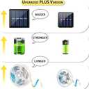 Solar LED Strip Lights Outdoor Waterproof Solar Powered Rope Light 19.6FT 180 LED 6000K White Cuttable Tape Lighting for Outside, Pool, Stair, Sign (Upgraded Version)