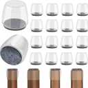 Extra Large Chair Leg Floor Protectors, 8 Pcs Silicone Furniture Pads for Hardwood Floors, for Protect Chair feet & Wooden Floors, Easy to Moving, (Fit 2.36-3.03", Clear).