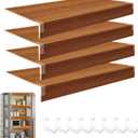 Demine 4 Pack Wire Shelf Liners, 24x12 Inch Thick Waterproof Wood Grain PVC Covers for Wire Shelving, Non-Slip & Easy to Clean Shelf Mats for Pantry, Closet, Kitchen, Bathroom