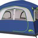 Happy Travel Tent 6 Person Tents for Camping, Waterproof Easy Setup Camping Tent with Rainfly, Portable Large Family Cabin Tent with 5 Large Mesh Windows and Carry Bag for Outdoor Camping & Hiking