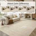 DMOYEST Neutral 9x12 Area Rug for Living Room Washable Large Brown Rug