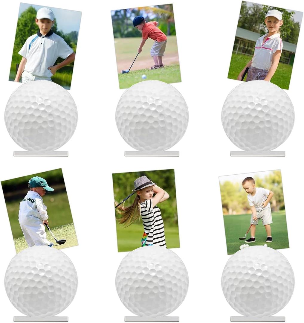16Pcs Golf Photo Stand Golf Party Decorations Table Number Card Place Holder Sticky Note Holder Hole In One Table Centerpieces Hole In One Birthday Party Supplies