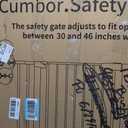Cumbor 29.7-46" Baby Gate for Stairs, Gifts for Mom-Auto Close Dog Gate for The House, Easy Install Pressure Mounted Pet Gates for Doorways, Easy Walk Thru Wide Safety Gate for Dog, Gray