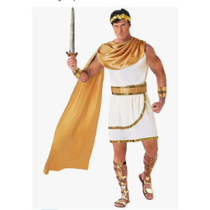 Morph Greek God Costume - Toga Roman Zeus Costume - Men's Greek Toga, L