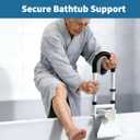 Adjustable Bathtub Handle and Grab Bar, Bathtub Safety Rail with Non-Slip Grip for Seniors, Elderly, Fits 3.1 to 6.7 Inch Tub Walls, Supports 300 lbs