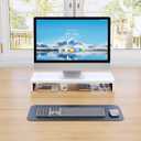 Monitor Stand for Desk, Wooden Computer Monitor Riser, Desktop Monitor Stand, Laptop Stand for Home Office, Study Desk, White,19 Inches, Single layer