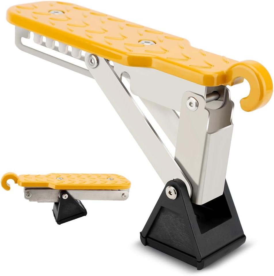 Adjustable Car Door Step, Aluminum Alloy Sturdy Foot Stand, 7 Angle Design for Various Car, with Raised Dots for Friction & Anti Slip, for Easy Rooftop Access (Orange)