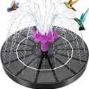 Solar Fountain for Bird Bath Solar Powered Water Fountain Pump 4W Outdoor Water Fountain with 6 Nozzles for Hummingbirds, Garden, Pool, Pond